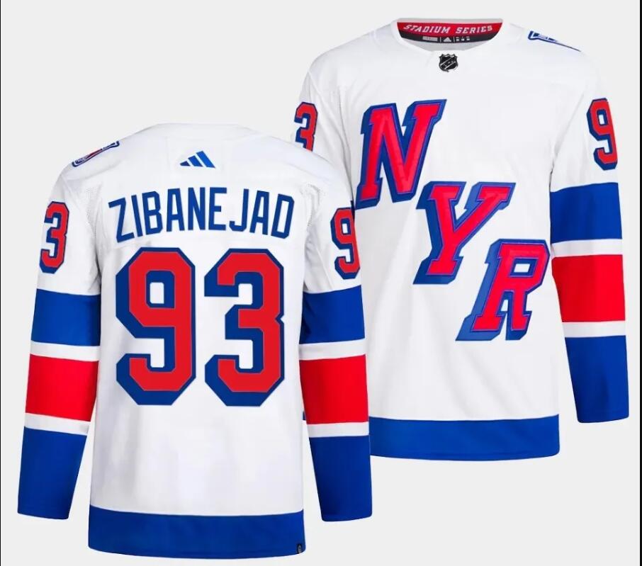 Men New York Rangers #93 Zibanejad white 2024 Hockey Stadium Series White Jersey->nfl hats->Sports Caps